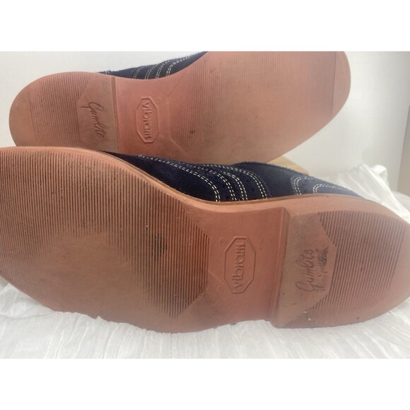 Allen Edmonds Spiaggia Shoes 7 Navy Blue Suede Leather Longwing Blucher Gumlite - Picture 4 of 15